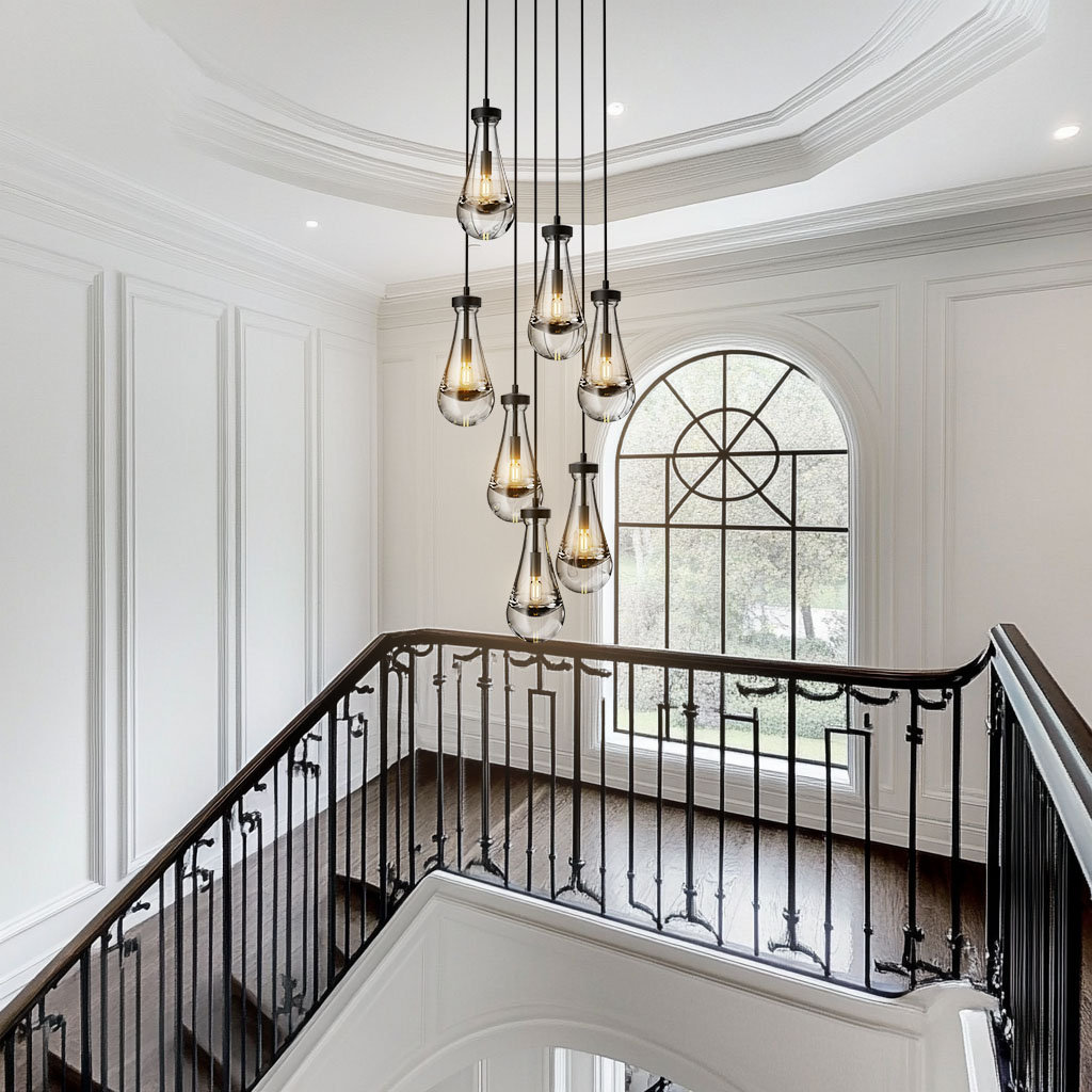 One Allium Way® Biak 7-Light Spiral Raindrop Chandelier for